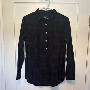 Duffield Lane Black Plaid Blouse